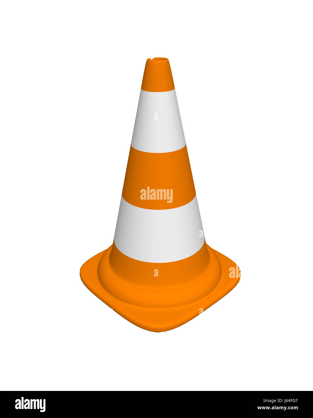 caution cone signpost warning landmark conical road street orange sign signal Stock Photo