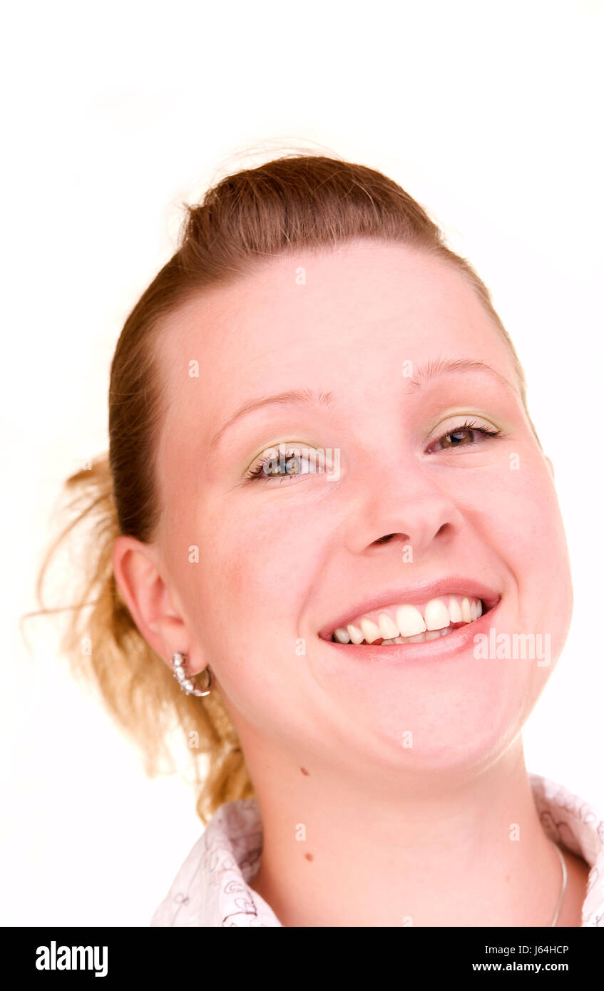 laughing young dynamic woman Stock Photo