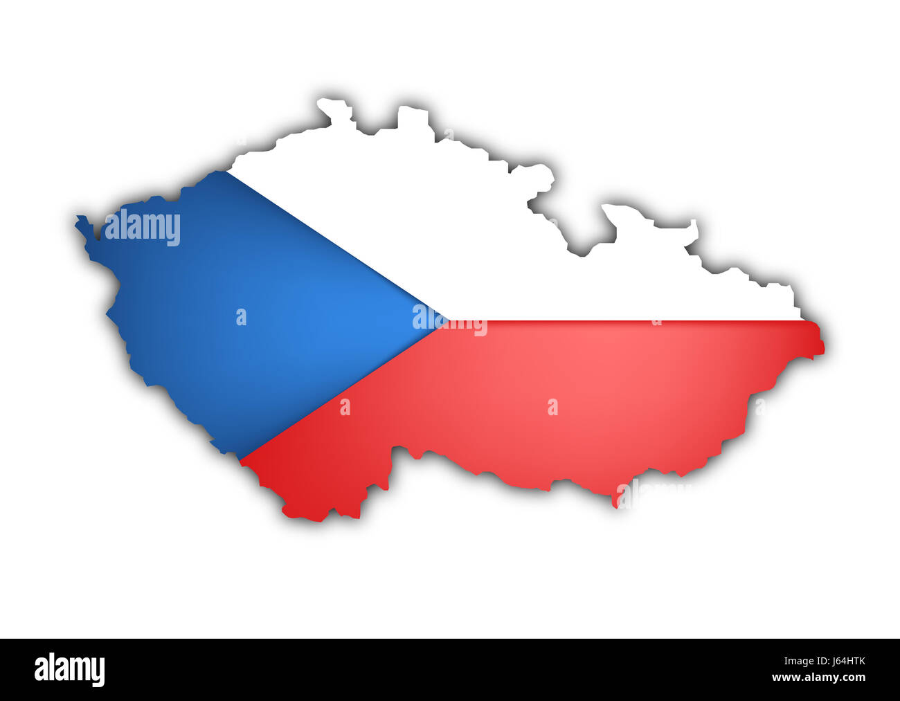 europe prague flag union country republic czech map atlas map of the world blue Stock Photo