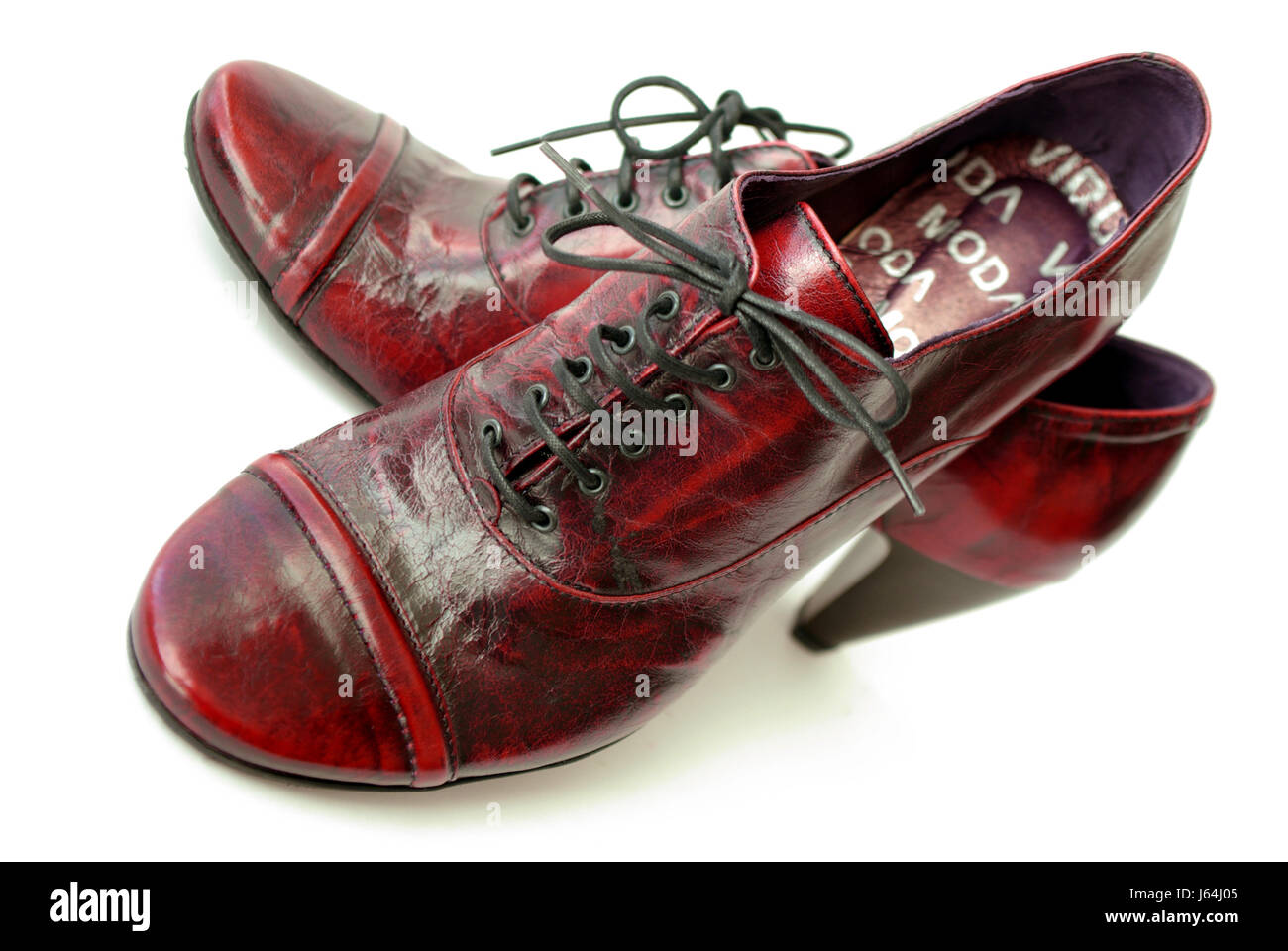 shoes heel article of fashion fashion colour fashionable leather shoelace pumps Stock Photo
