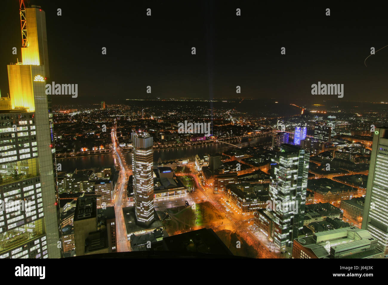 frankfurt at night from the main tower Stock Photo - Alamy