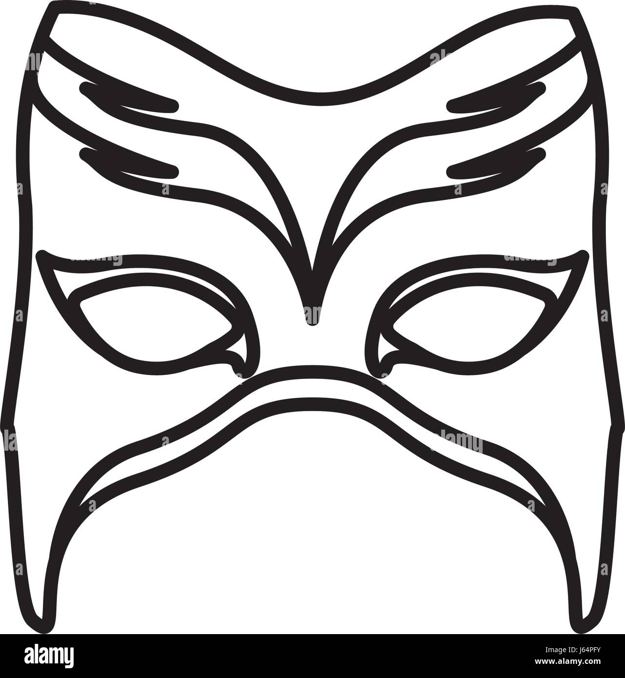 monochrome silhouette with festive mask with wings Stock Vector Image ...