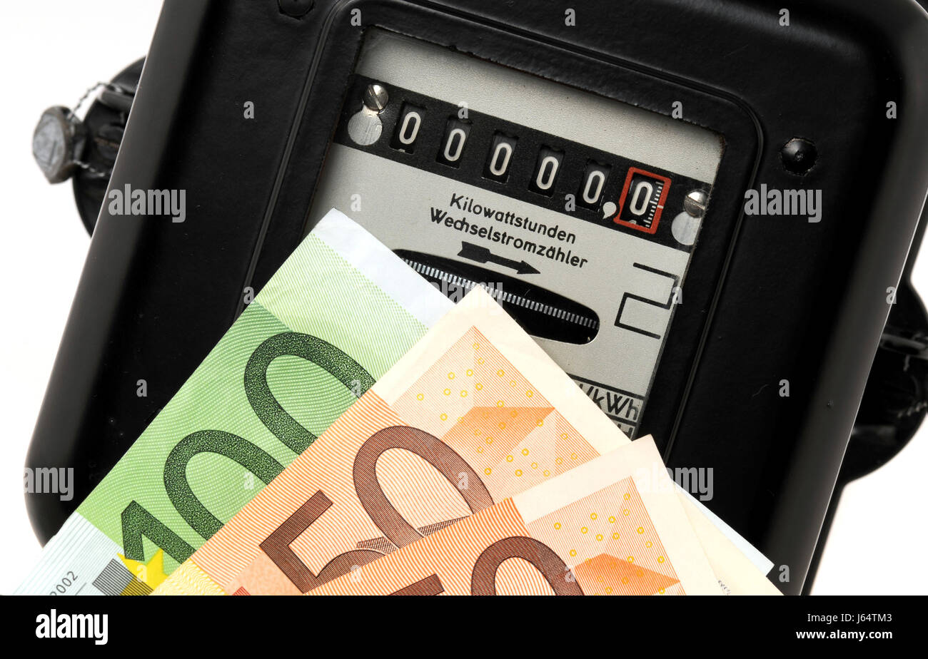 euro expensive meter electric meter payer money pay macro close-up macro  Stock Photo - Alamy