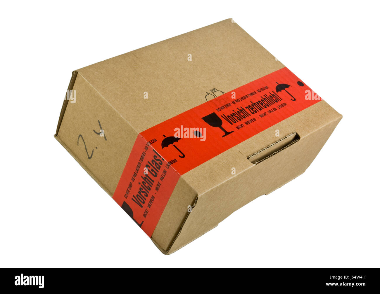 isolated careful caution parcel fragile pack packing packaging package  packet Stock Photo - Alamy