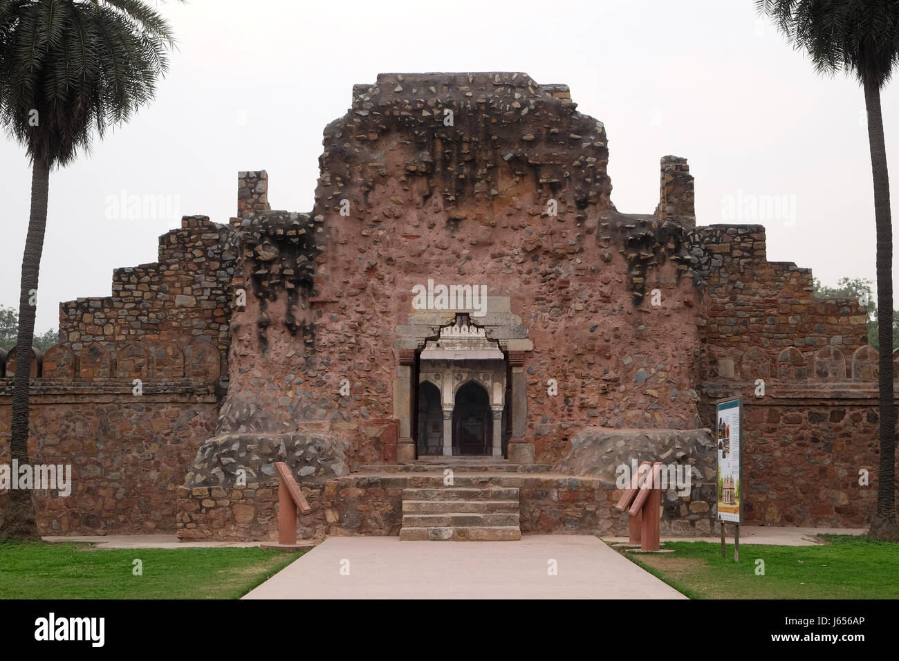 Entrance of Isa Khan tomb, Humayun's tomb complex, Delhi, India on February, 13, 2016 Stock Photo