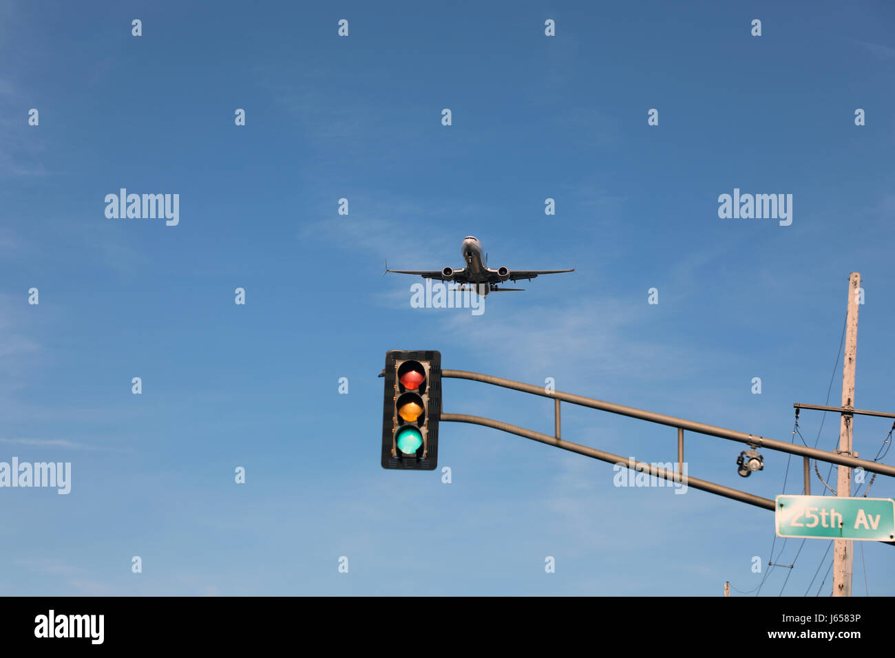 Airplane in the sky. Stock Photo