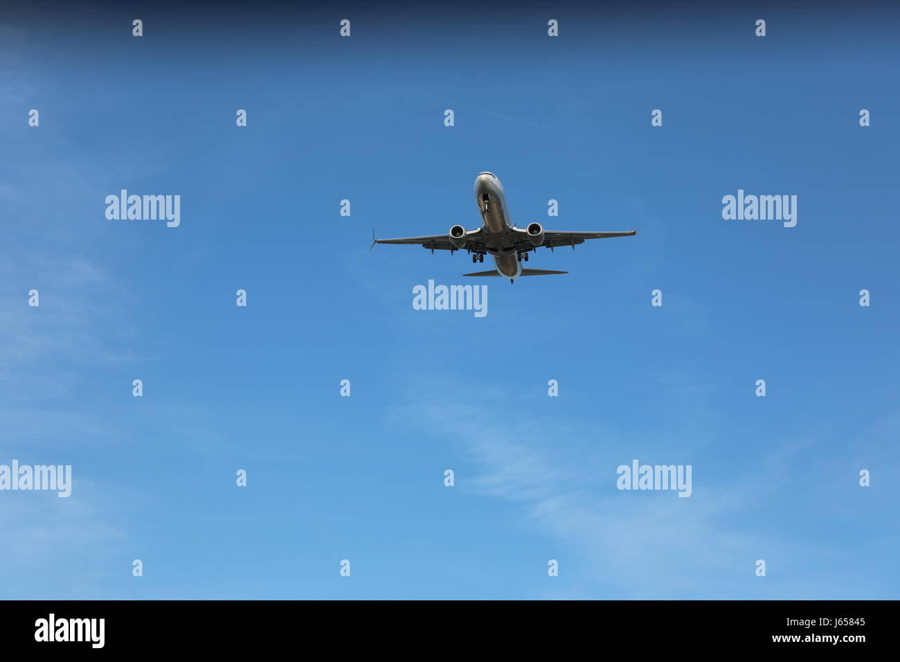 Airplane in the sky. Stock Photo