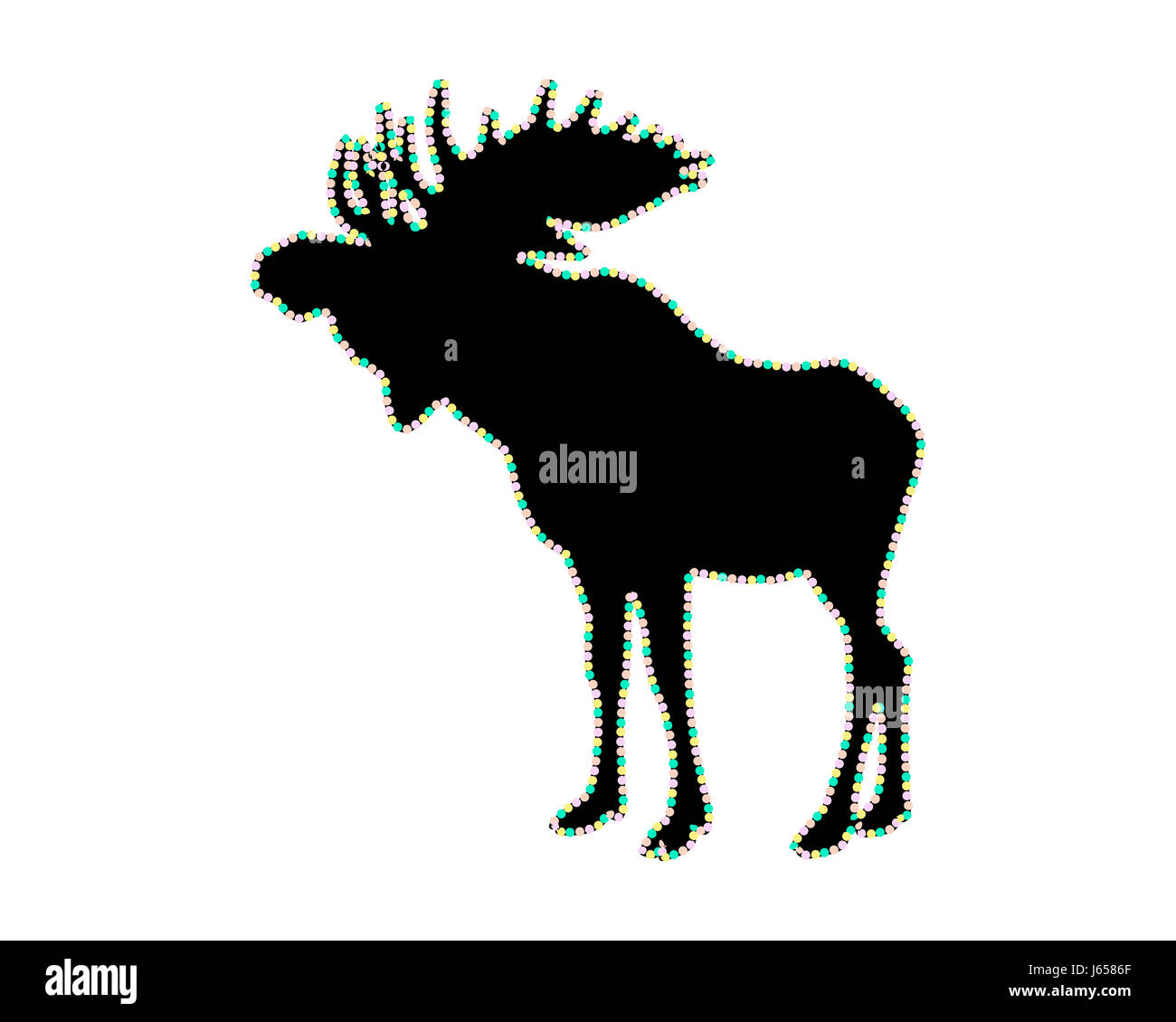 moose with luminous border Stock Photo