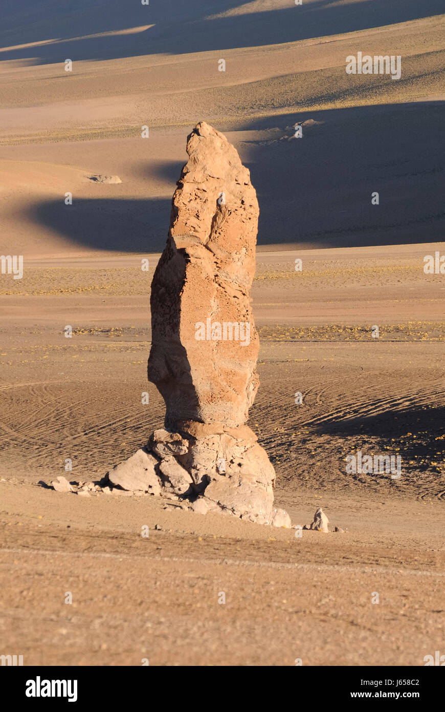 rock pillar chile andes tare finger stone desert wasteland rock pillar highland Stock Photo