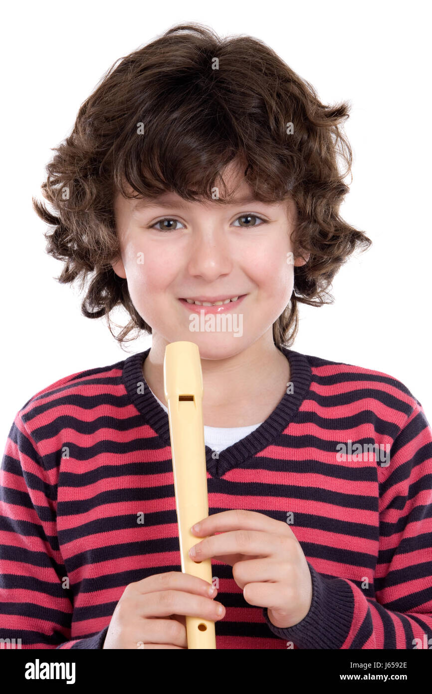 game tournament play playing plays played flute adorable child gesture humans Stock Photo