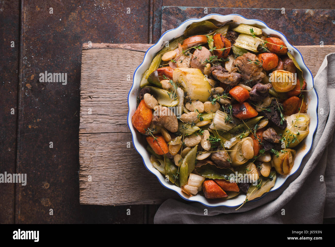 Ready-made kasul with pork and lamb and vegetables Stock Photo