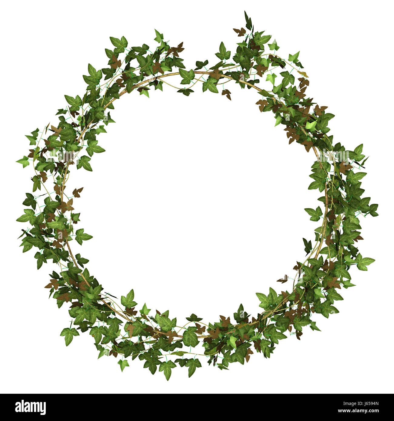 chaplet bay wreath framing leaves foliage frame framework decor deco spiral Stock Photo