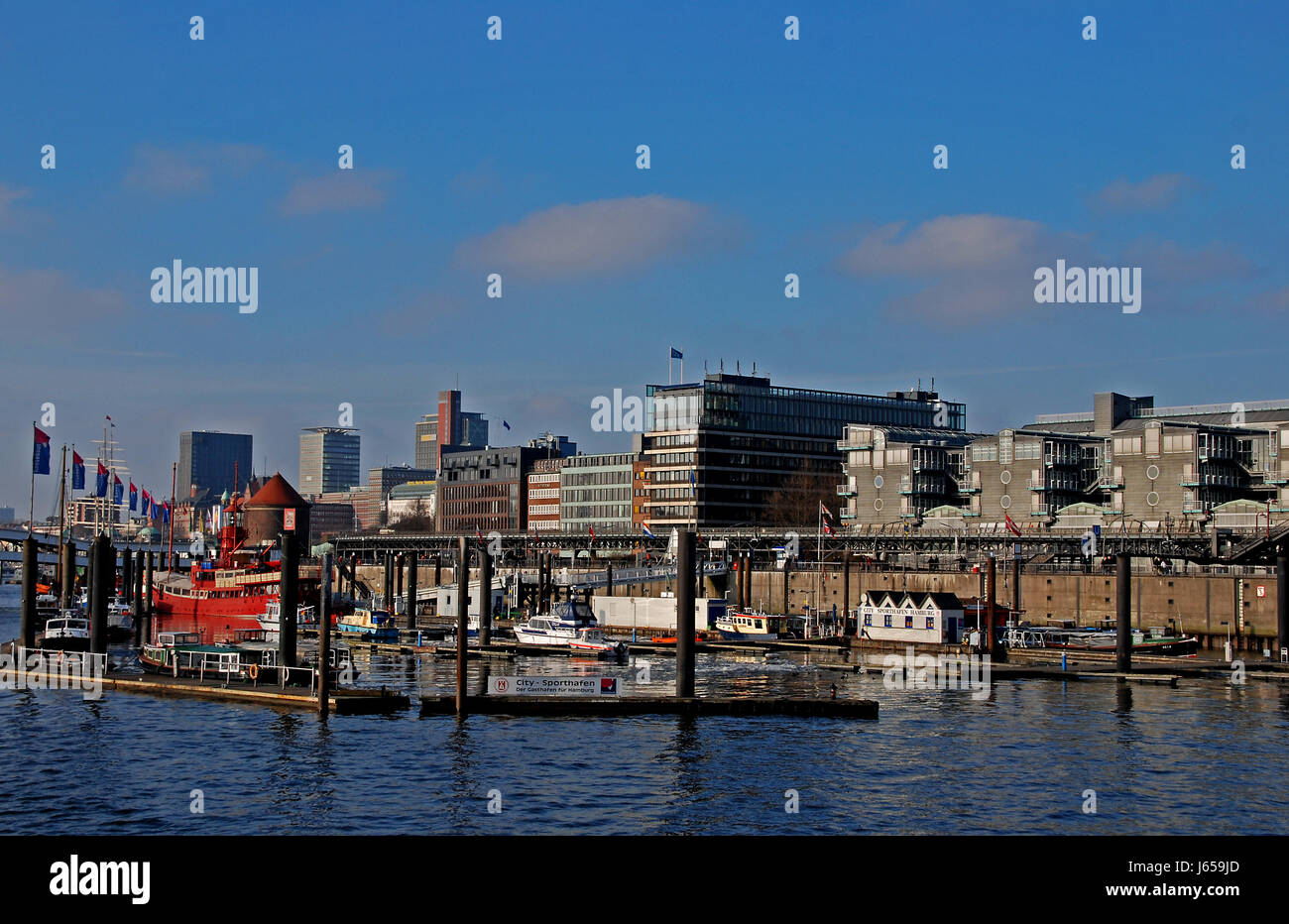 port of hamburg cityscape Stock Photo