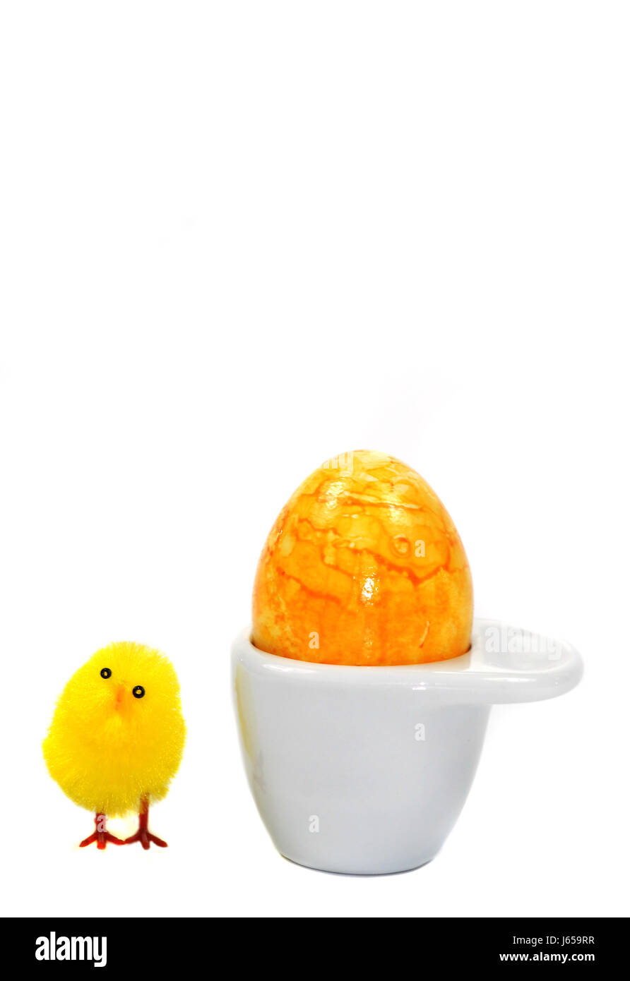 easter tinted chick eggs Easter eggs yellow colour coloured colourful gorgeous Stock Photo
