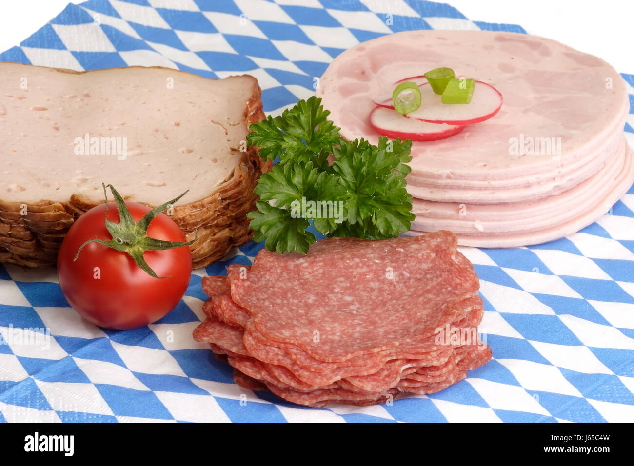 salami ham sausage sausage macro close-up macro admission close up view detail Stock Photo