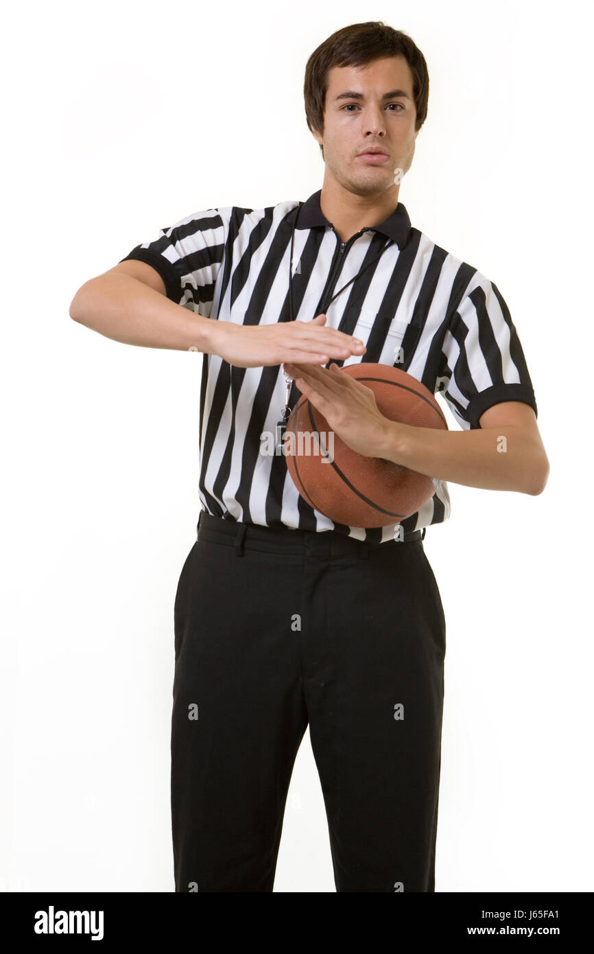 referee sport basketball man stripes stripe guy sign signal career hand ...