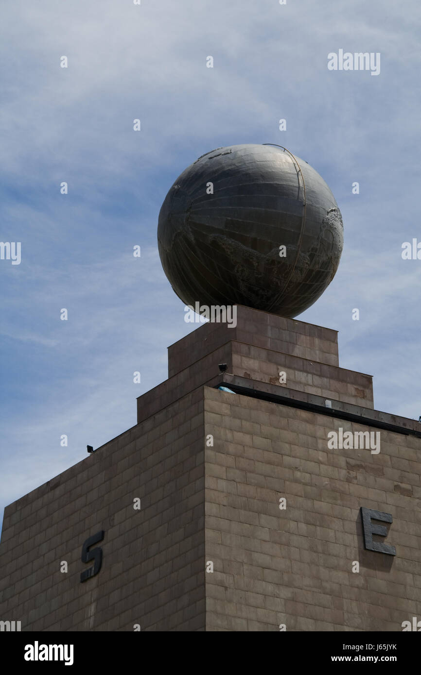 middle center globe planet earth world ecuador travel monument american science Stock Photo