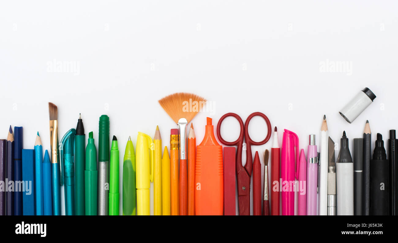 creative coloring items header Stock Photo - Alamy