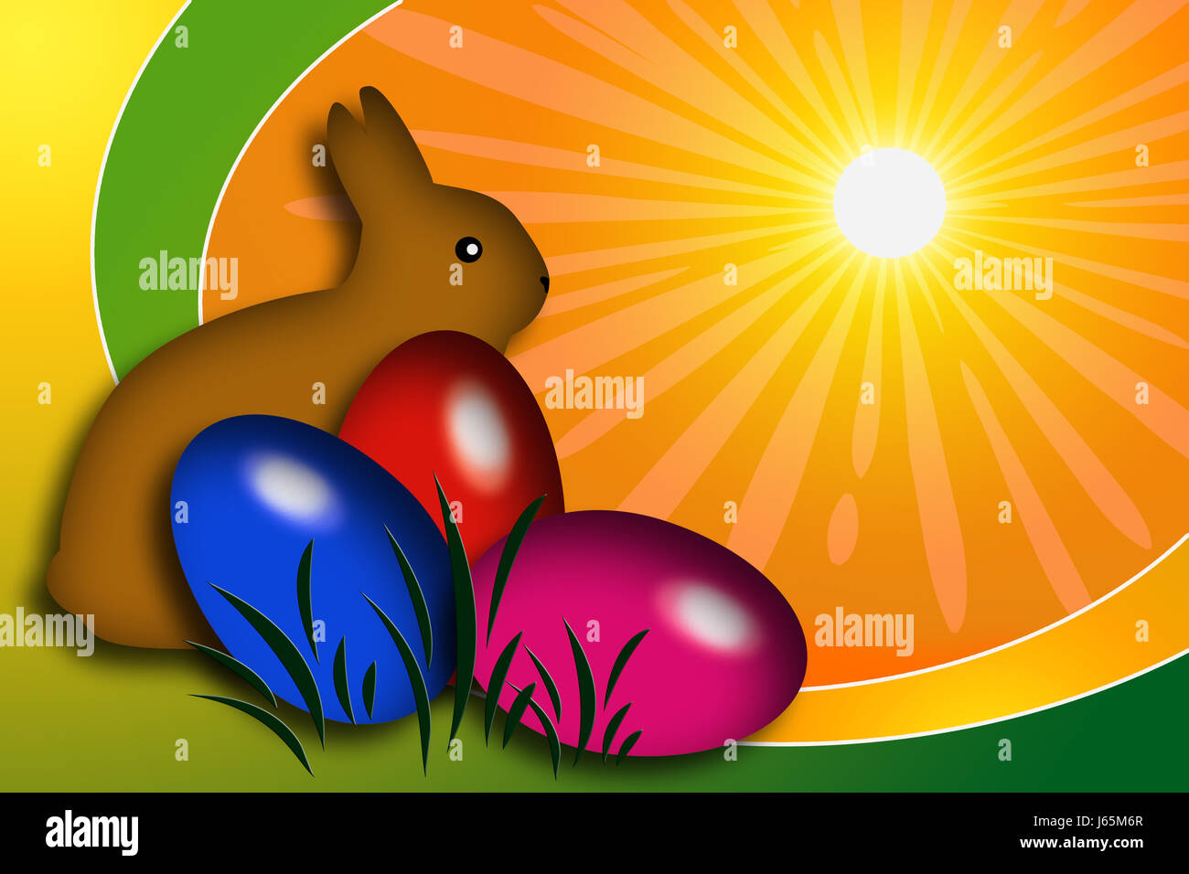 graphic easter hare easter-bunny Easter eggs shine shines bright lucent light Stock Photo