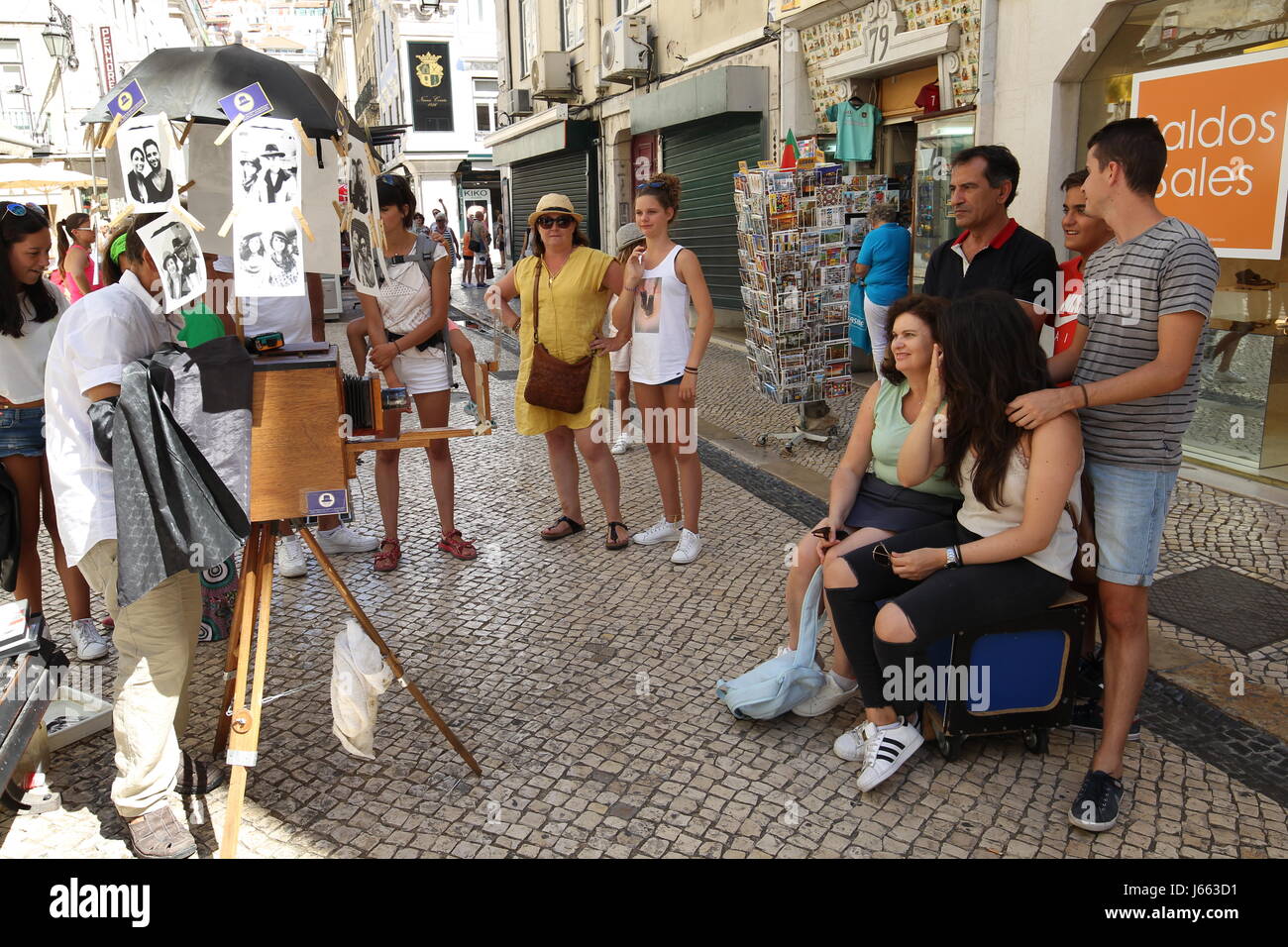 An old time street photographer in Lisbon, Portugal Stock Photo Alamy