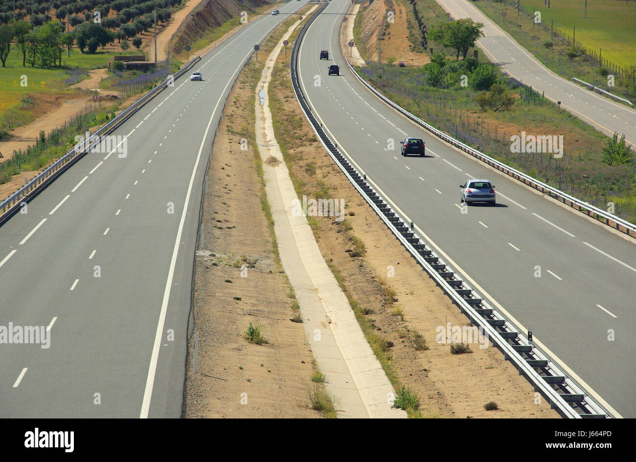 new spain connection connectivity interface annexation motorway highway street Stock Photo