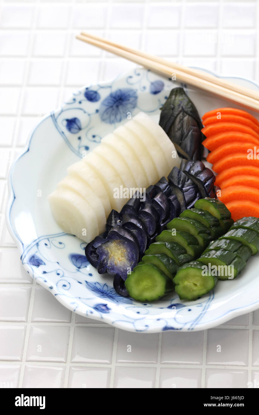 homemade nukazuke, bran pickled vegetables, japanese traditional food