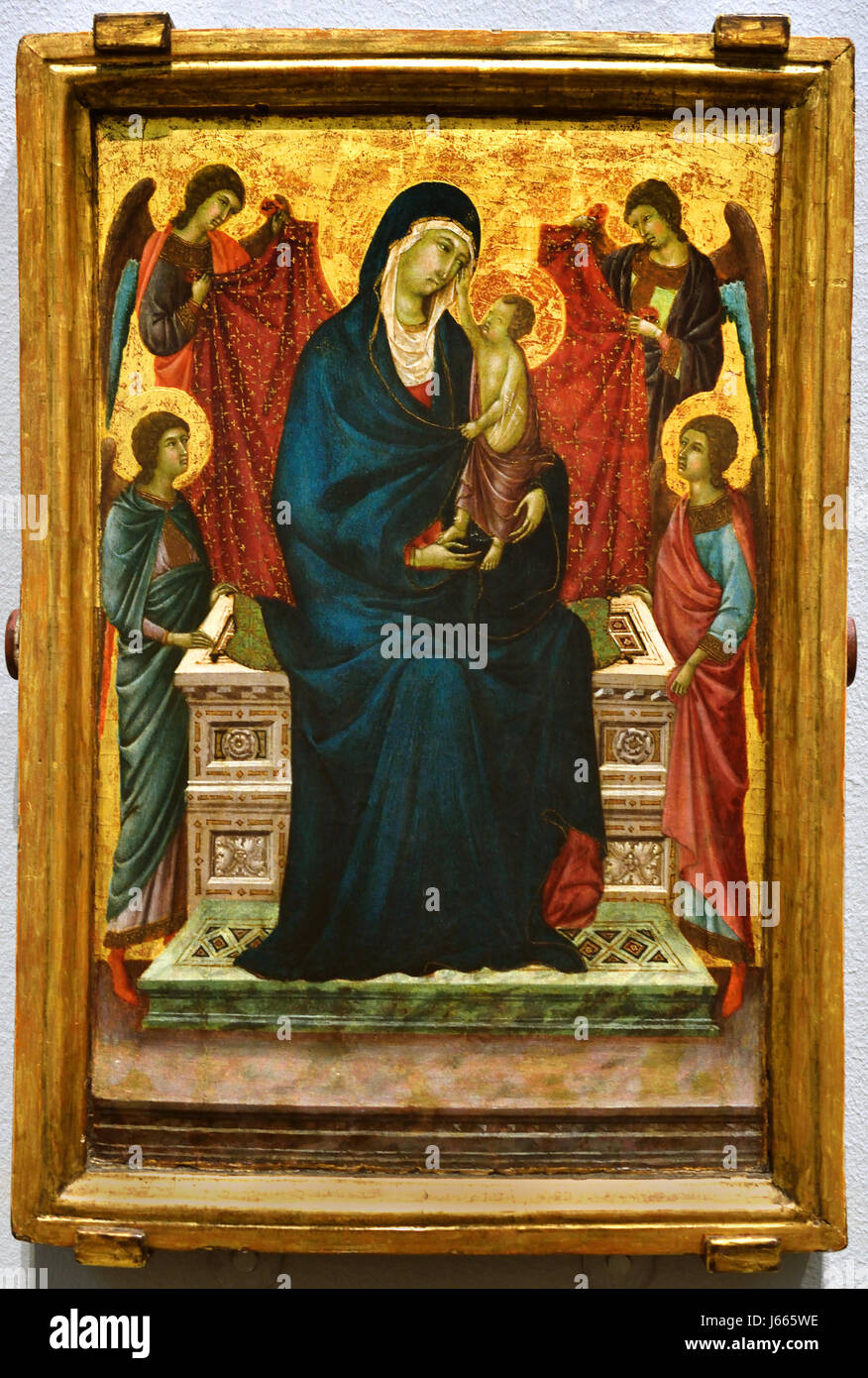 The Virgin and Child with Four Angels  about 1305  UGOLINO DI NERIO (active 1317, Siena, d. 1339/49, Siena), Italian, Italy, Sienese school, Gothic Style Stock Photo