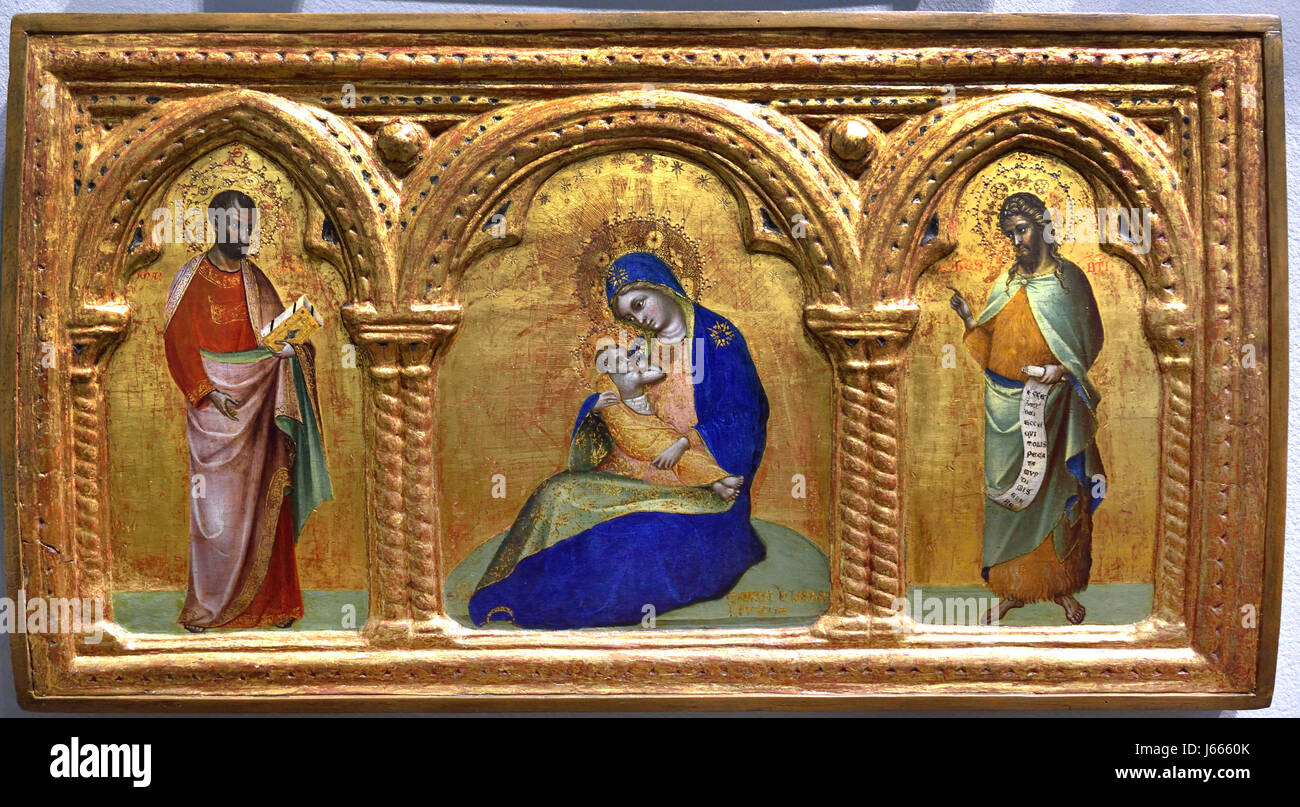 The Madonna of Humility with Saints Mark and John 1366 Lorenzo ...