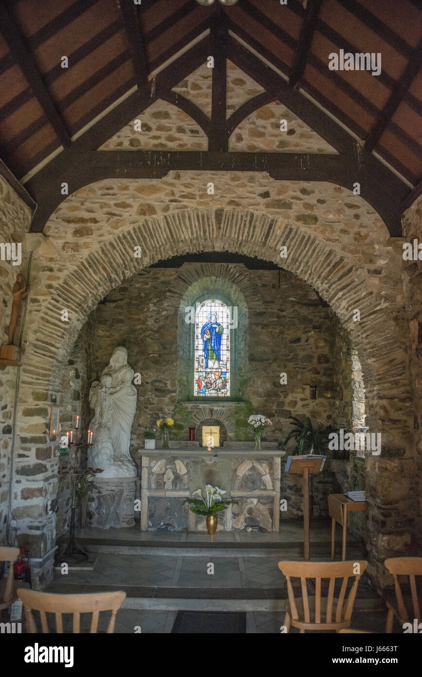 Chapel of Our Lady and St Non, near St Davids, Pembrokeshire, Wales, UK Stock Photo