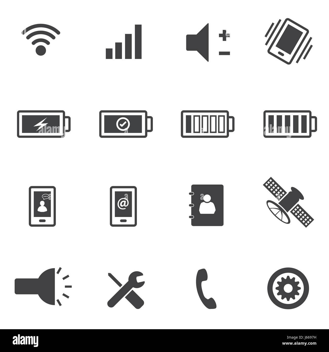 Phone and sign of power icons set Stock Vector Image & Art - Alamy