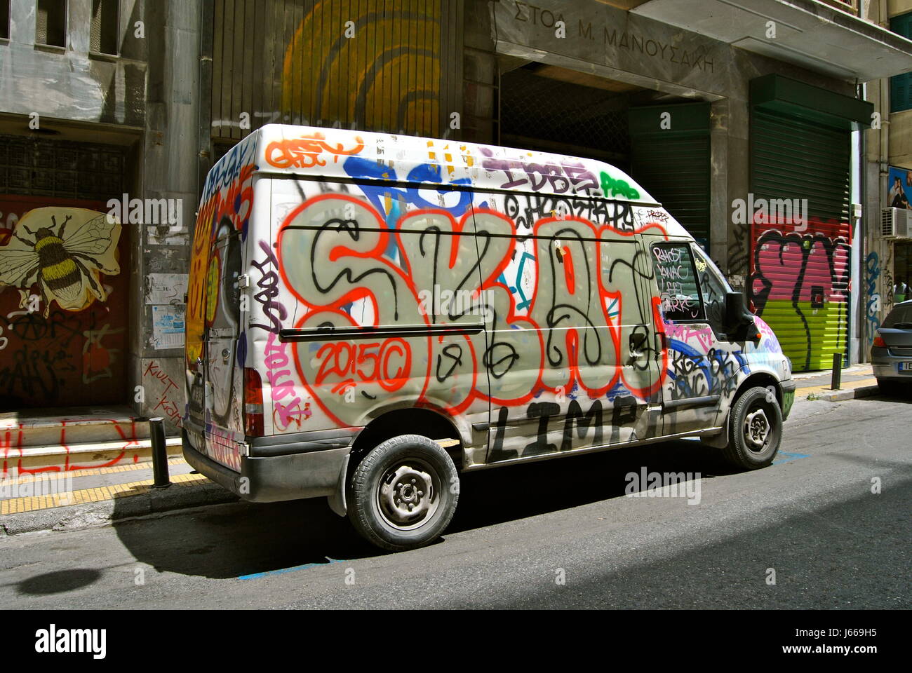 Graffiti on van, Exarcheia, Athens, Greece Stock Photo - Alamy