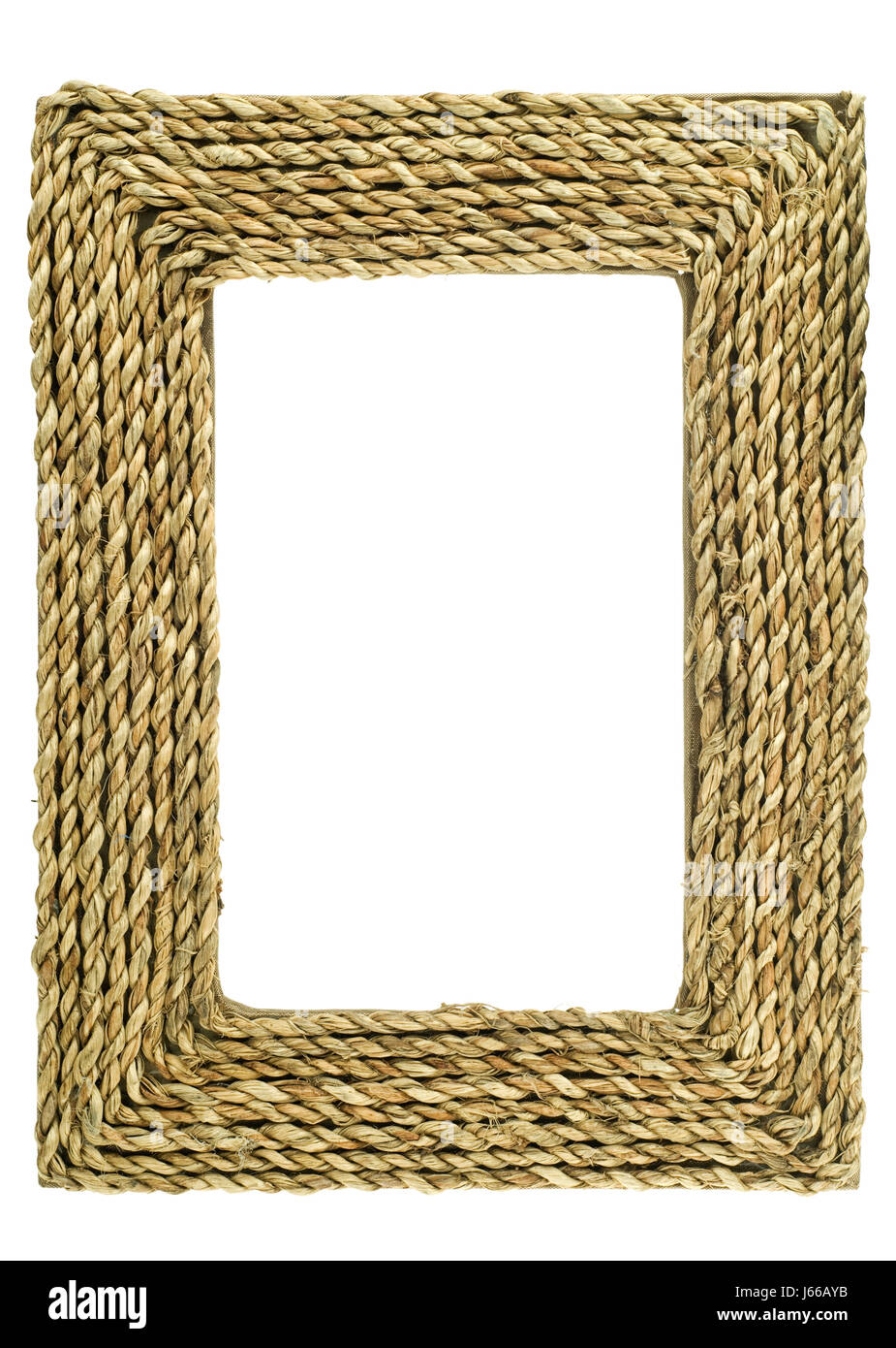 isolated decoration empty frame border white framework straw art isolated space Stock Photo