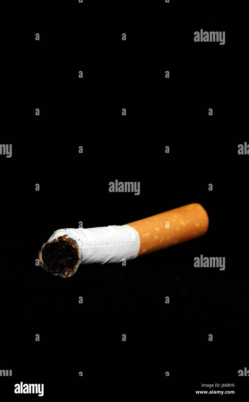 cigarette black swarthy jetblack deep black ash heat cigarette danger health Stock Photo