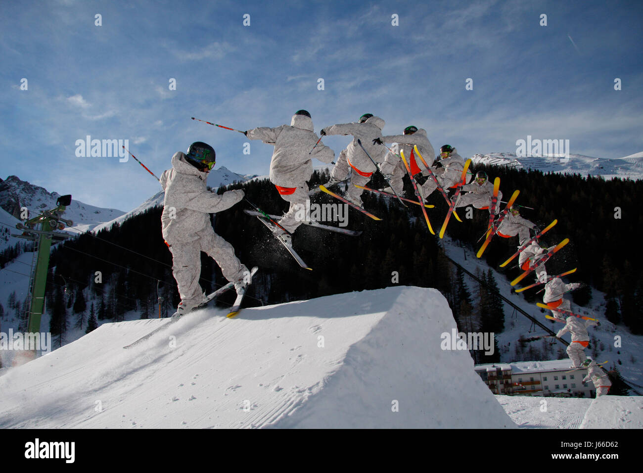 sport sports winter spring bouncing bounces hop skipping frisks jumping jump Stock Photo