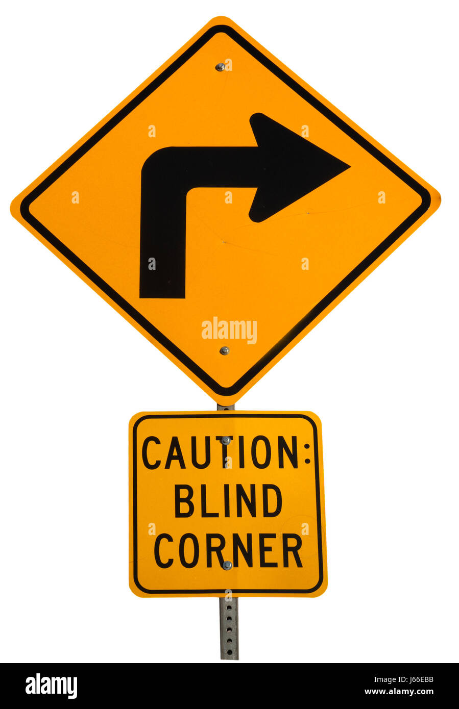 sign signal danger traffic transportation caution corner curve blind