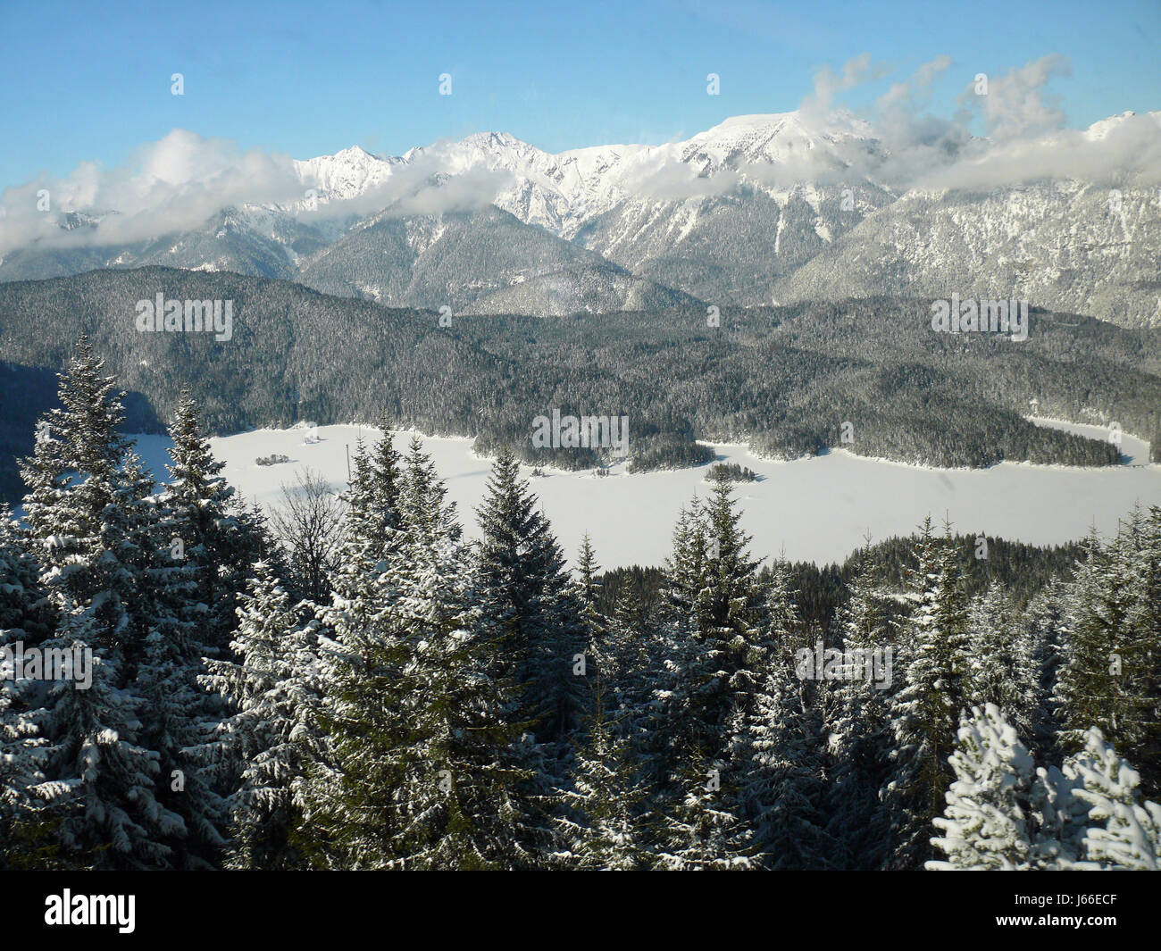 frozen maximum germany german federal republic high pressure area mountain blue Stock Photo