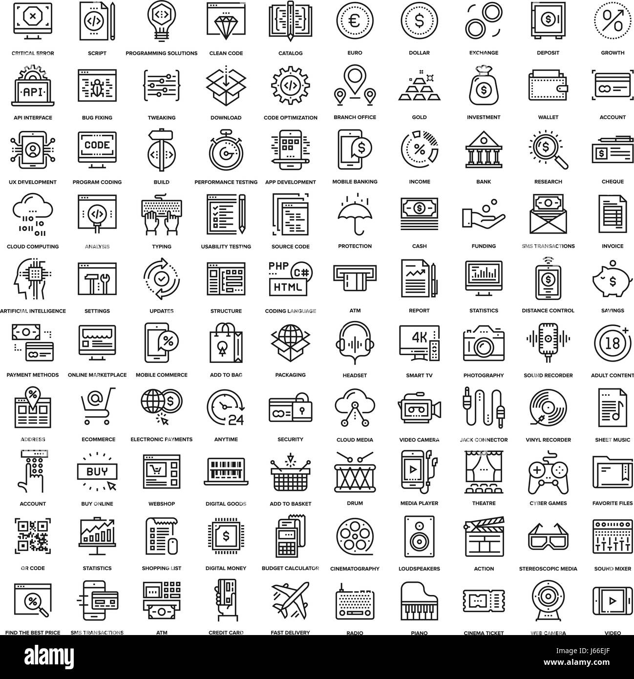 Document management icons Black and White Stock Photos & Images - Alamy