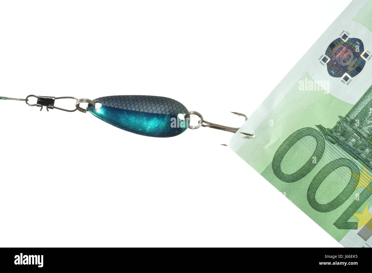 bait baiting decoy bank note hook angle fishhook money danger isolated