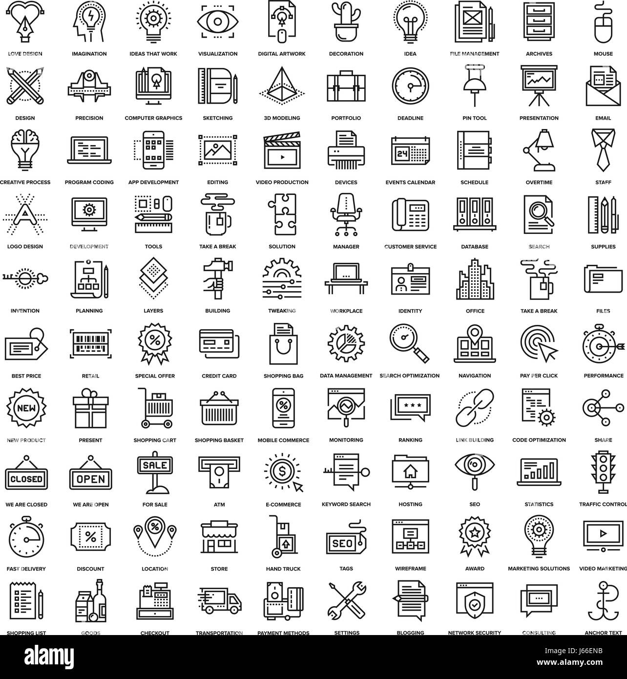 Line Web Icons Stock Vector Image & Art - Alamy