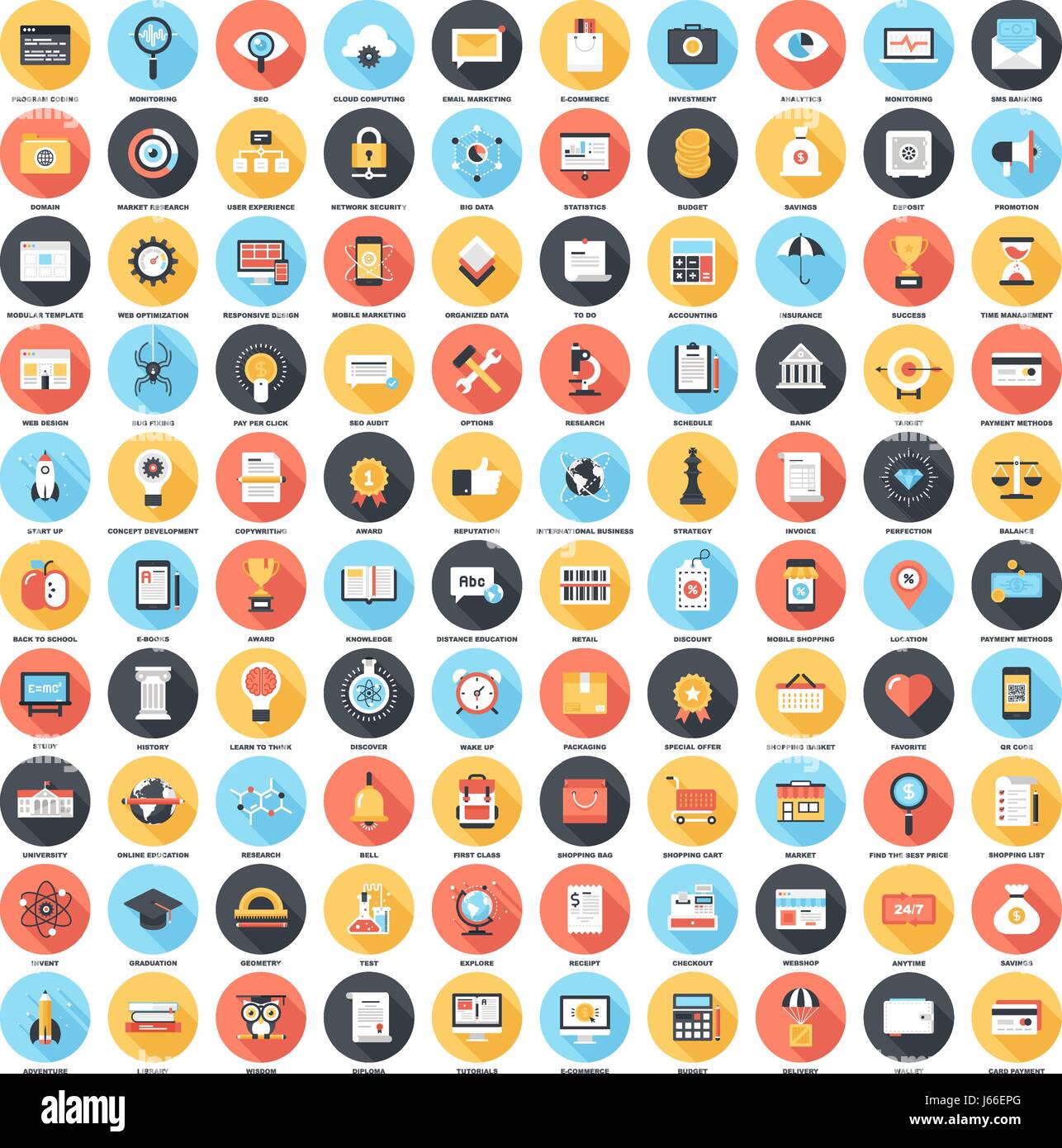 Long Shadow Web Icons Stock Vector Image & Art - Alamy