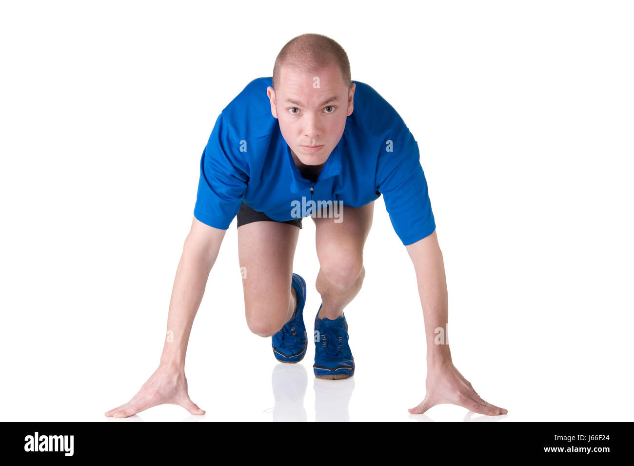 man in starting position Stock Photo