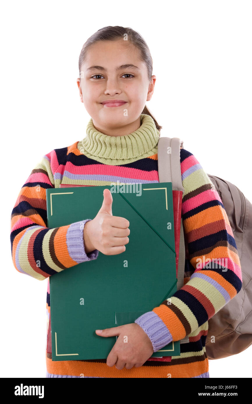 gesture backpack student positive photo picture image copy deduction