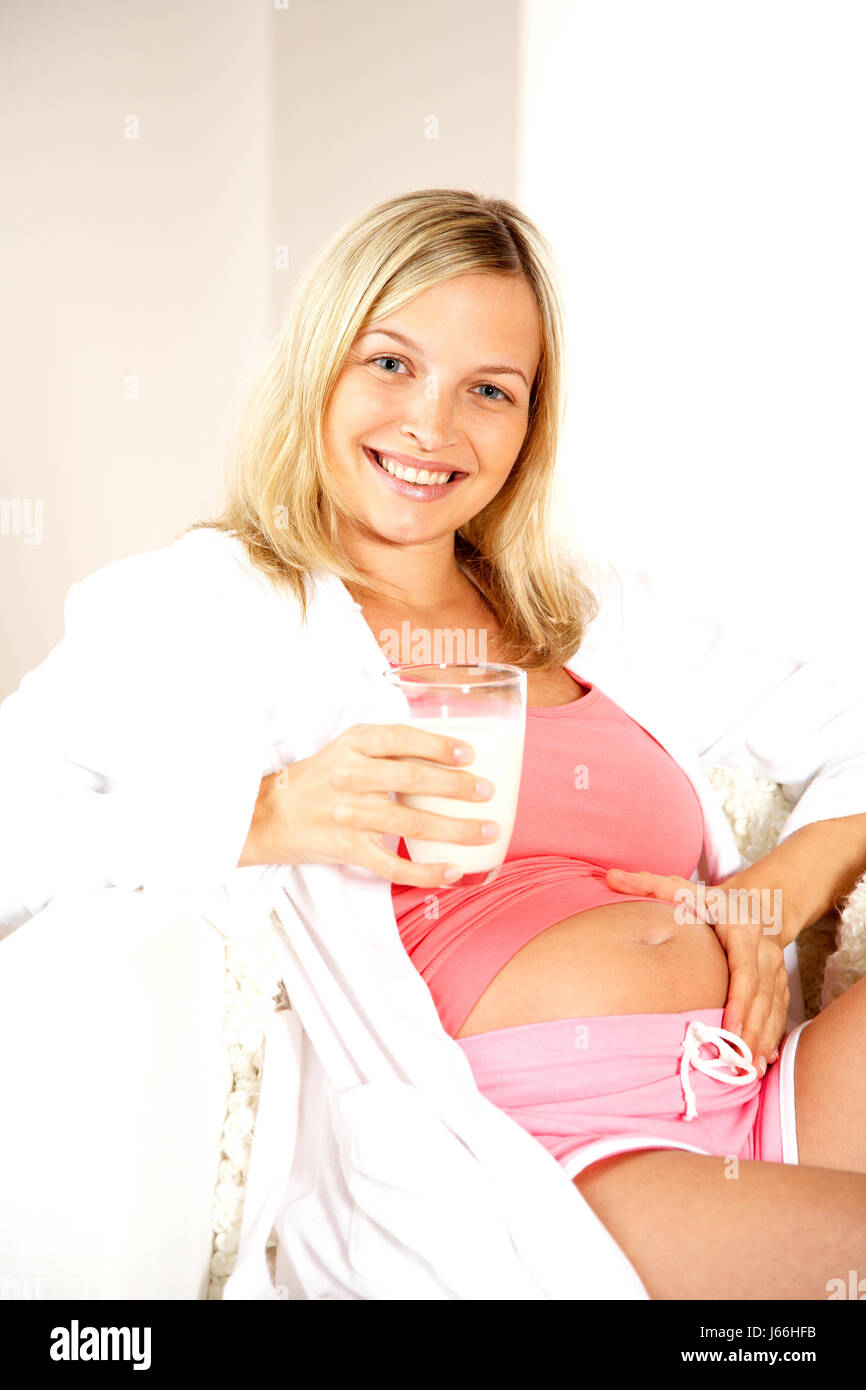 pregnant woman drinking milk Stock Photo Alamy
