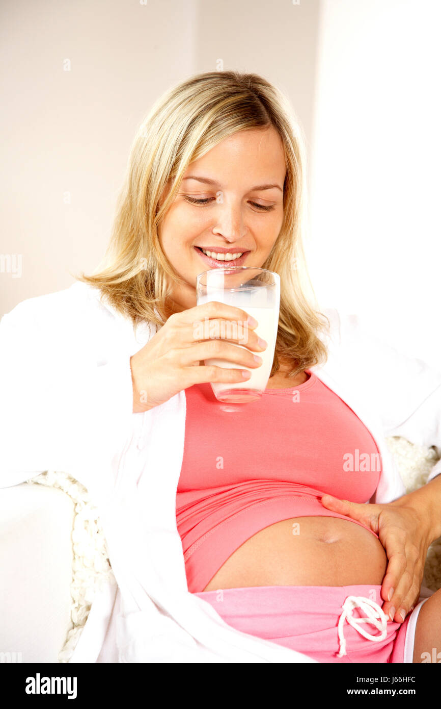 pregnant woman drinking milk Stock Photo Alamy