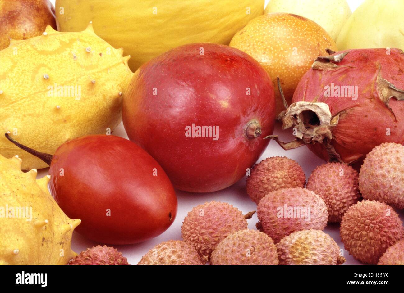 progenies fruits fruit exotic vegetable tropical orange food aliment health Stock Photo