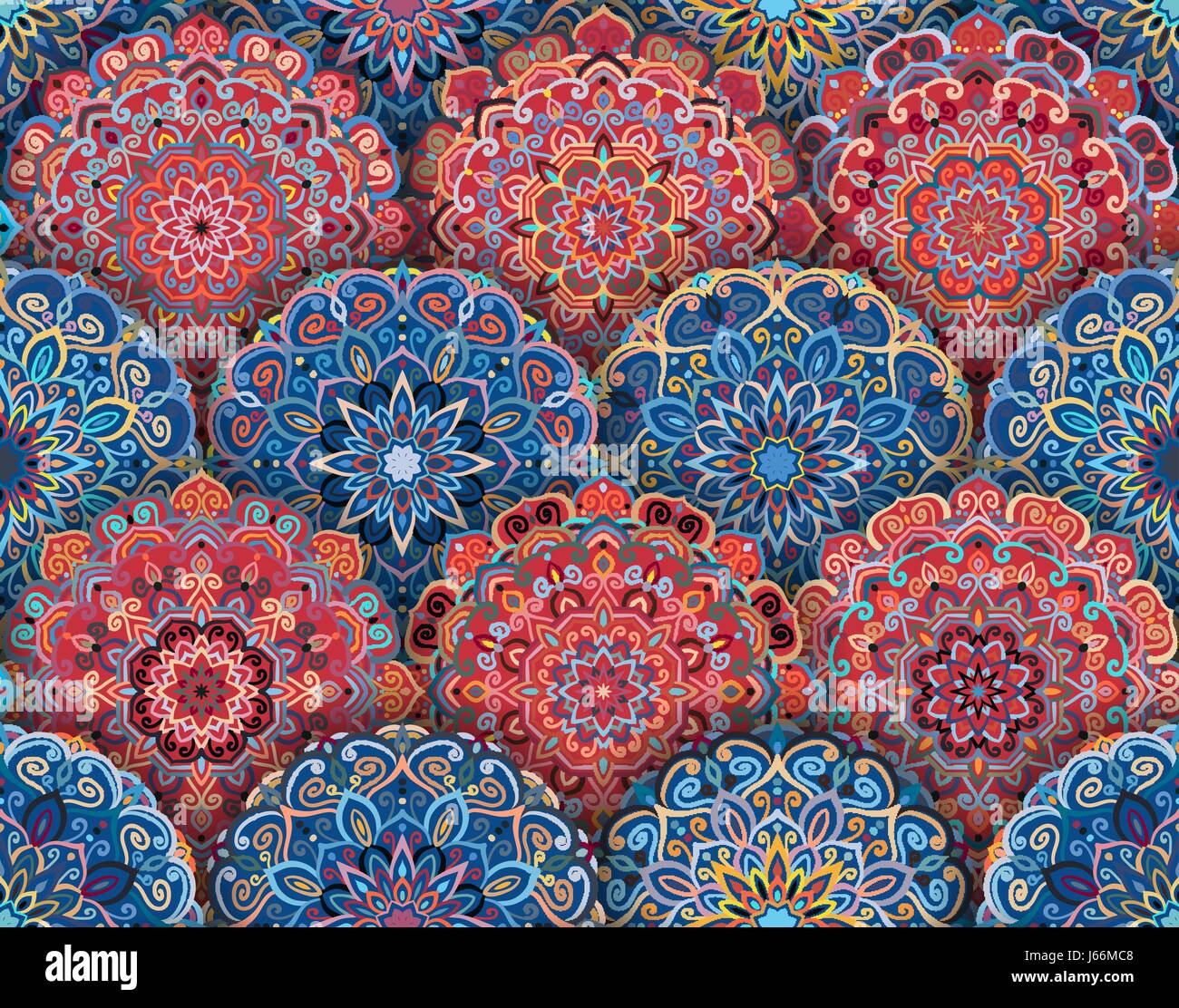 Mandala Pattern Blue Red with Shadows Stock Vector Image & Art - Alamy