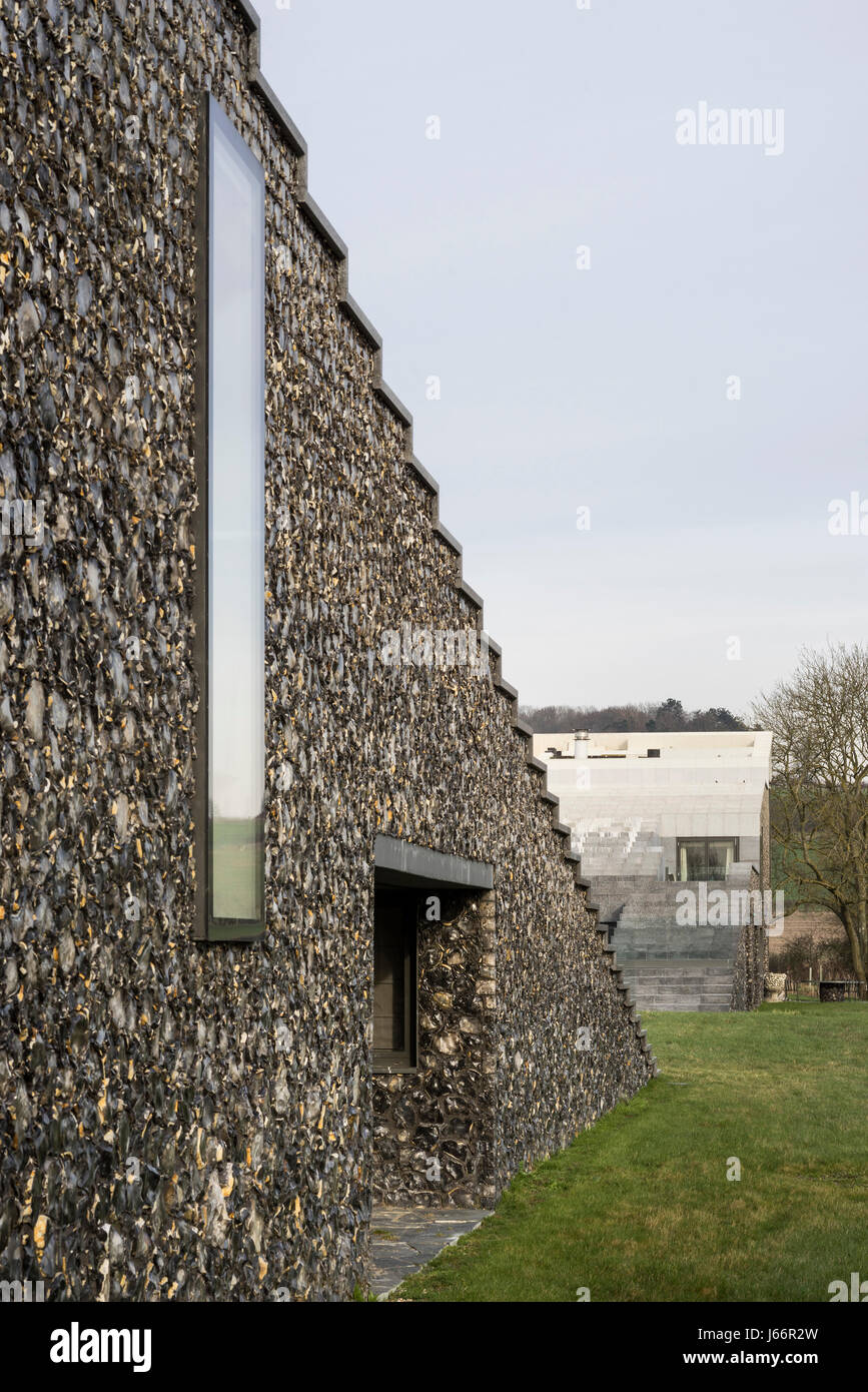 Flint wall detail. Flint House Waddesdon, Aylesbury, United Kingdom
