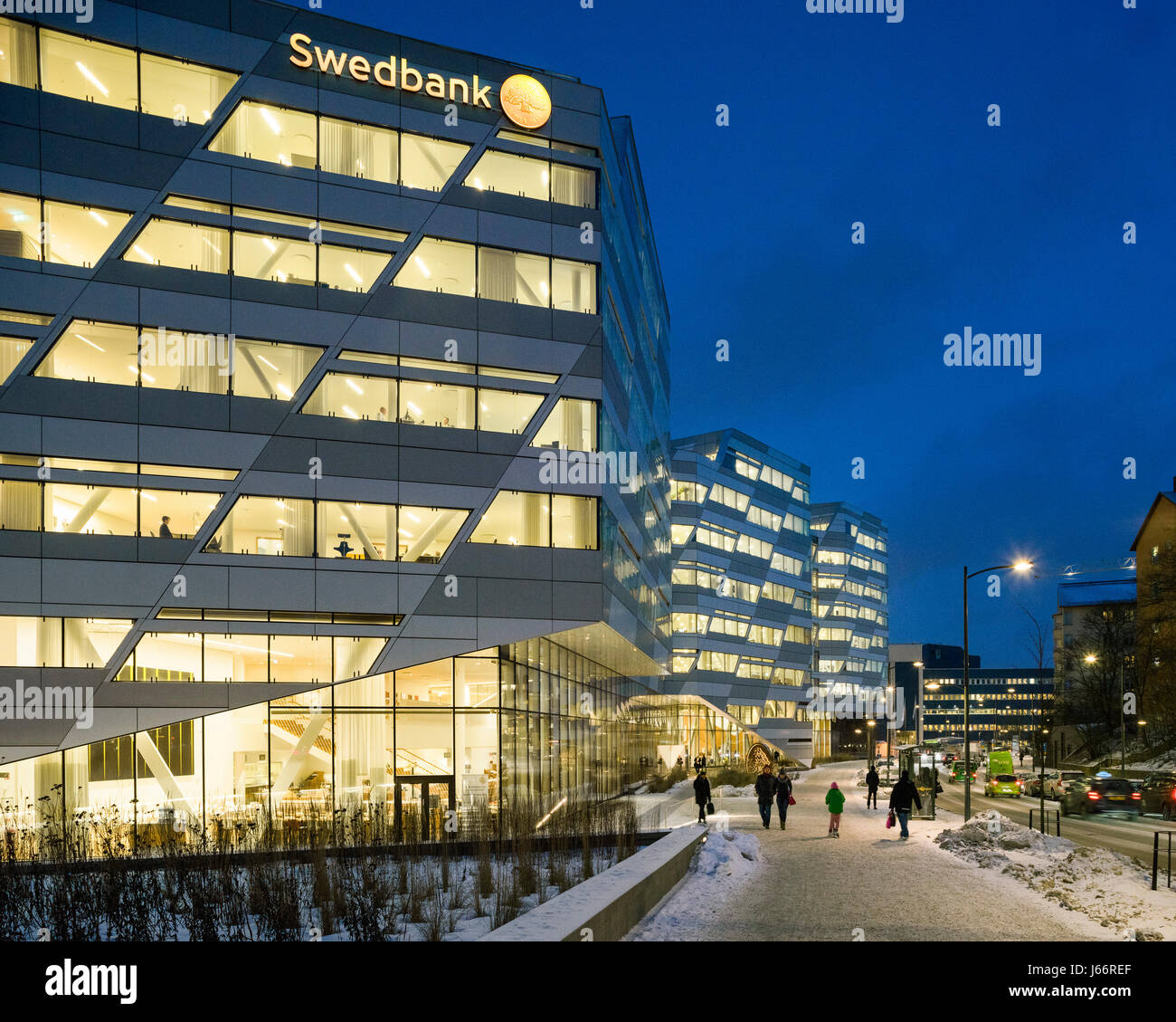 Swedbank logo on Swedbank head office building on 30 May 2021 in Vilnius,  Lithuania Stock Photo - Alamy