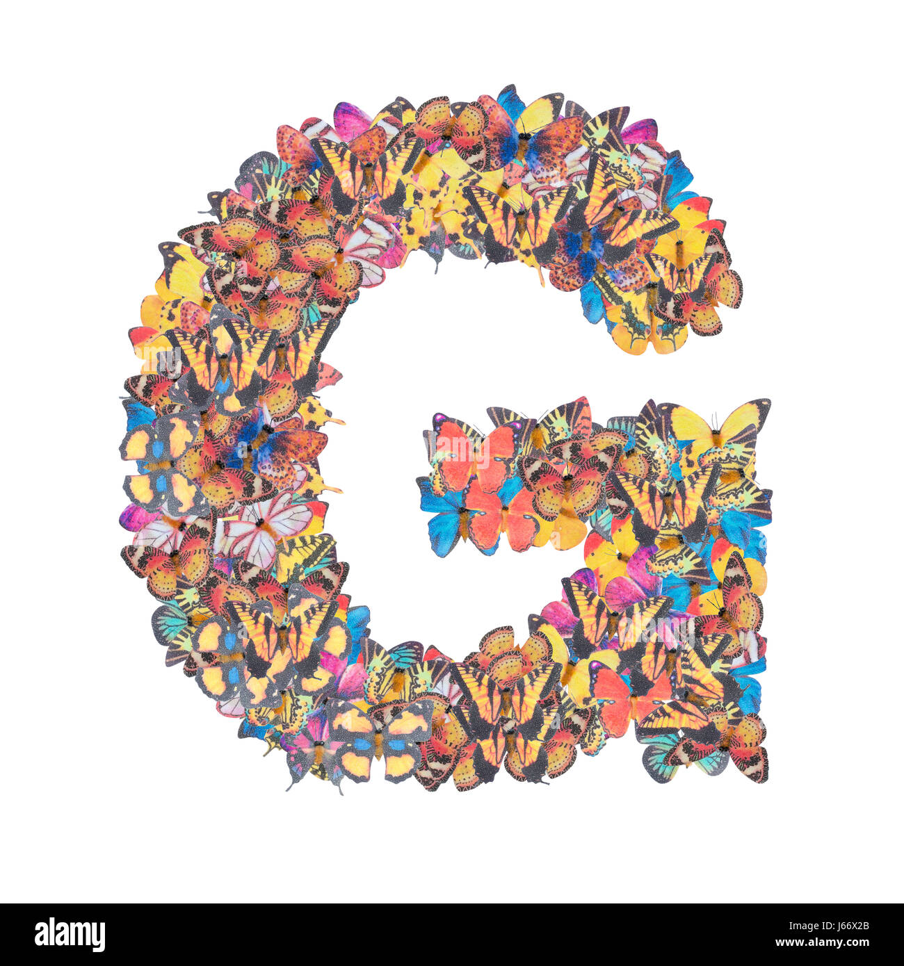Letter G alphabet with butterfly ABC concept type as logo isolated on ...