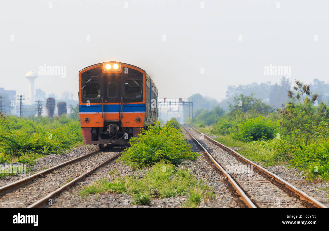 diesel engine trains running on track ways Stock Photo Alamy